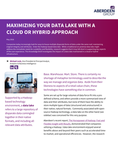 Maximizing your Data Lake with a Cloud or Hybrid Approach