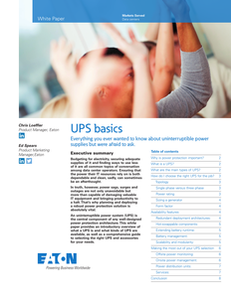 UPS Basics: Everything you ever wanted to know about UPSs but were afraid to ask