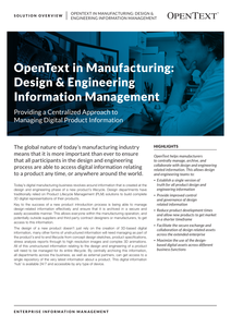 OpenText in Manufacturing: Design & Engineering Information Management