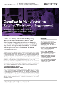 OpenText in Manufacturing: Retailer/Distributor Engagement