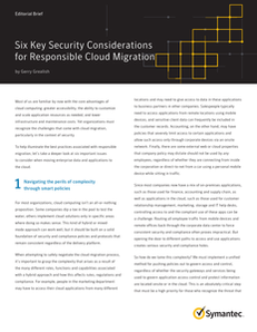 Six Key Security Considerations for Responsible Cloud Migration