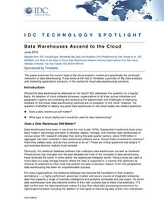 IDC Research Spotlight: Data Warehouses Ascend to the Cloud
