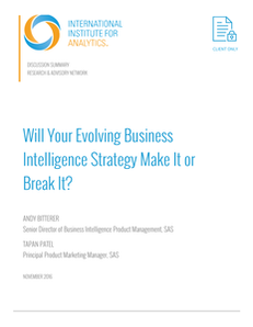 IIA: Will Your Evolving Business Intelligence Strategy Make It or Break It?