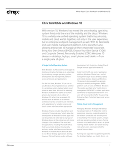 Citrix XenMobile and Windows 10