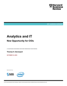 Harvard Business Review: Analytics and IT: New Opportunity for CIOs