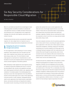 Six Key Security Considerations for Responsible Cloud Migration