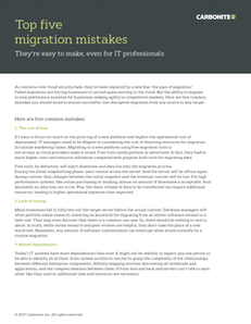 Top Five Migration Mistakes