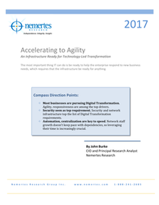 Accelerating to Agility. An infrastructure ready for technology lead transformation.