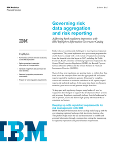 Governing risk data aggregation and risk reporting