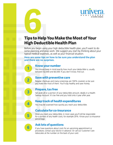 6 Tips to Help You Make the Most of Your High Deductible Health Plan