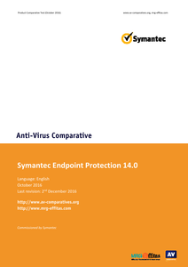 Anti-Virus Comparative: Symantec Endpoint Protection 14.0