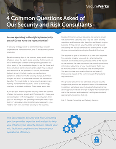 4 Common Questions Asked of Our Security and Risk Consultants