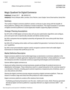 Magic Quadrant for Digital Commerce