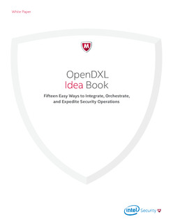 OpenDXL Idea Book Fifteen Easy Ways to Integrate, Orchestrate, and Expedite Security Operations