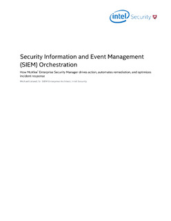 Security Information and Event Management (SIEM) Orchestration