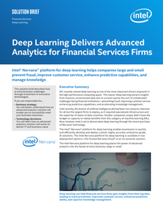 Deep Learning Delivers Advanced Analytics for Financial Services Firms Solution Brief