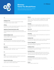 Watson Developer Cloud Developer Glossary