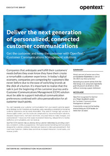 Deliver the next generation of personalized, connected customer communications