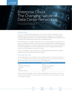 Enterprise Cloud: The Changing Nature of Data Center Networking