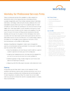 Workday for Professional Services Firms Datasheet