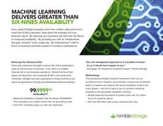 Machine Learning Delivers Greater than Six Nines Availability