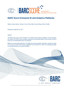 BARC Score Enterprise BI and Analytics Platforms