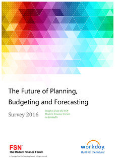 The Future of Planning, Budgeting and Forecasting: 2016 FSN Planning Survey Results