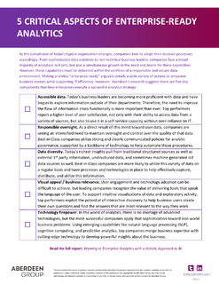 5 Critical Aspects of Enterprise-Ready Analytics – Aberdeen Flyer