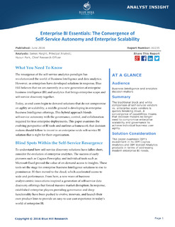 Enterprise BI Essentials: The Convergence of Self-Service Autonomy and Enterprise Scalability