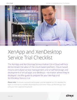 XenApp and XenDesktop Service Trial Checklist