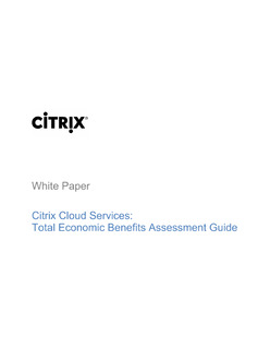 Citrix Cloud Services: Total Economic Benefits Assessment Guide