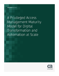 A Privileged Access Management Maturity Model for Digital Transformation and Automation at Scale