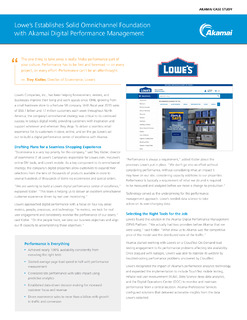 Lowe’s Establishes Solid Omnichannel Foundation with Akamai Digital Performance Management