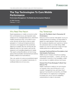 Forrester – Top Technologies to Cure Mobile Performance