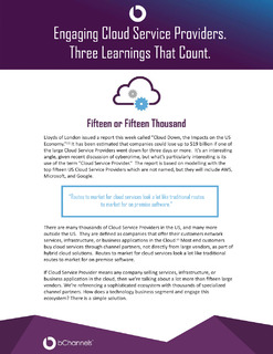 Engaging Cloud Service Providers. Three Learnings That Count