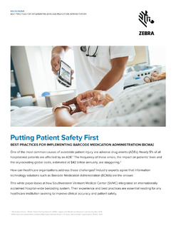Put patient safety first and reduce adverse drug events (ADEs)