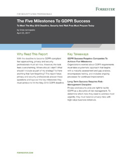The Five Milestones to GDPR Success