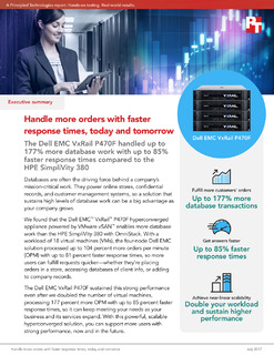 DellEMC VxRail P470F vs HPE SimpliVity Database Performance