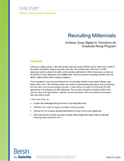 Recruiting Millennials: Unilever Goes Digital to Transform Its Graduate Hiring Program