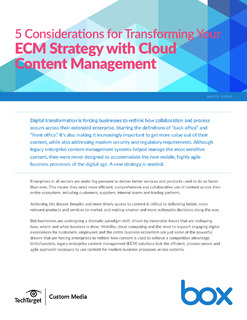 TechTarget: 5 Considerations for Transforming your ECM Strategy with Cloud Content Management