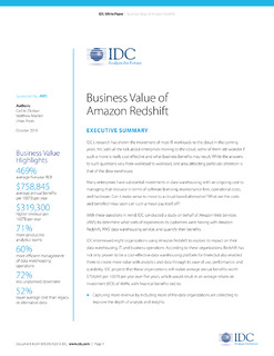 Business Value of Amazon Redshift