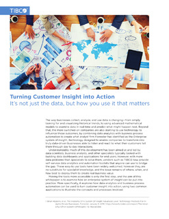 Turning Customer Insight into Action: Its not just the data, but how you use it that matters