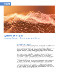 Systems of Insight – Moving Beyond Traditional Analytics