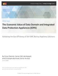 The Economic Value of Data Domain and Integrated Data Protection Appliances (IDPA)