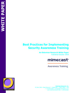 Whitepaper: Best Practices for Implementing Security Awareness Training (Osterman)