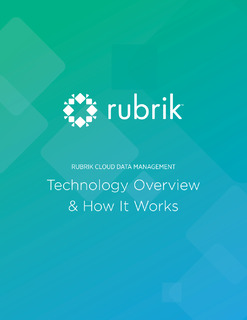 Rubrik Cloud Data Management: Technology Overview & How it Works
