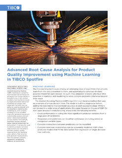 Advanced Root Cause Analysis for Product Quality Improvement using ML in TIBCO Spotfire