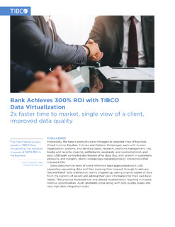 Bank Achieves 300% ROI with TIBCO Data Virtualization