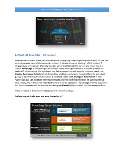 Dell EMC: PowerEdge 14g Elevator Pitch