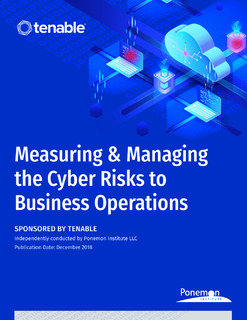 Measuring and Managing the Cyber Risks to Business Operations